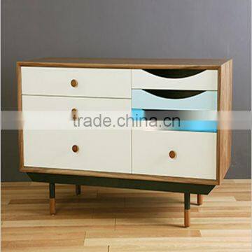 Swedish modern design wooden furniture classical wood sidebord cabinet