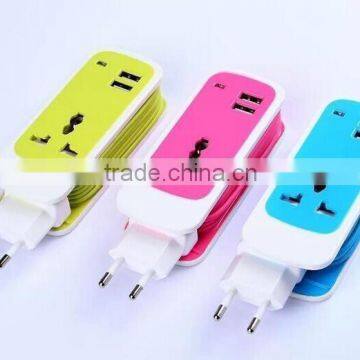 5V 2.1A Dual USB Wall Charger,Universal Wall Socket USB Charger With CE&RoHS-Green photo-2