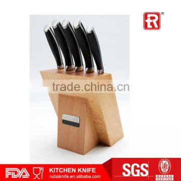 5PCS kitchen knife set with forged handle in block