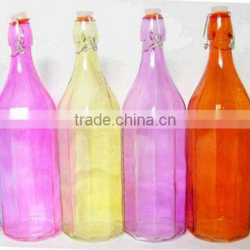 1 liter round colored glass beverage bottles wholesale