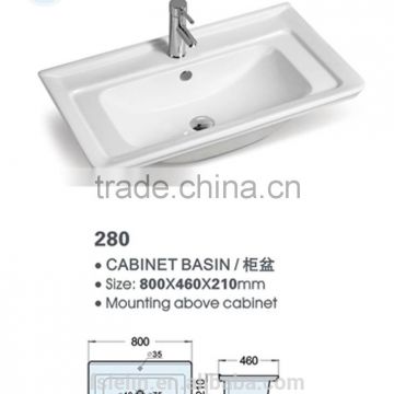 LELIN L80cm ceramic cabinet basin bathroom vanities top bathroom basin sink of LT-062