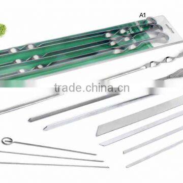 6-Piece Skewer and Grill Rack Set, Heavy Duty Stainless Steel, Durable, Easy Cleaning and Storage