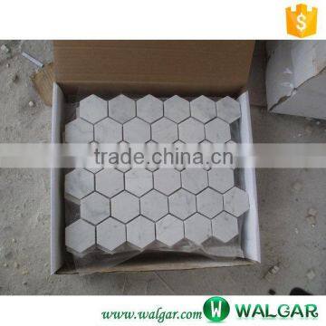 Italian Bianco Carrara White Hexagon Marble Mosaic Tile                        
                                                Quality Choice