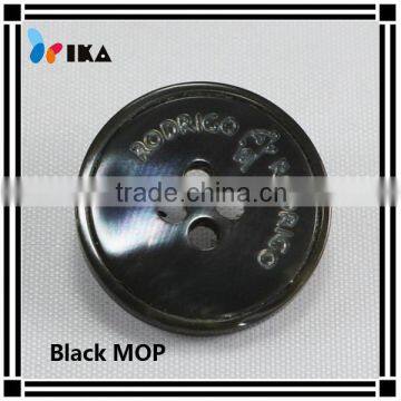 custom fancy round black mop shell buttons