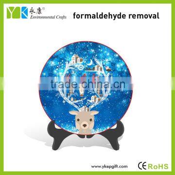 Hot sale blue color plate activated carbon crafts animated christmas reindeer for home decor