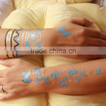 Temporary Metallic Tattoo Gold Silver Flash Tattoo Sticker Jewelry Fake Tatoo New