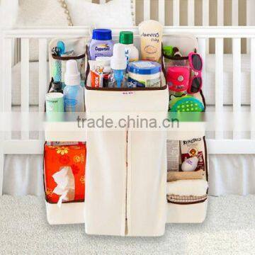 Baby Item Hanging Organizer Bag Baby Crib Side Storage Bag With Compartment