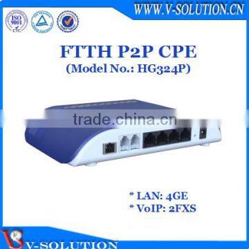 FTTH Access BCM68380 chipset 1BiDi-SFF+4GE+2FXS P2P CPE Terminal Equipment Support NAT TR069