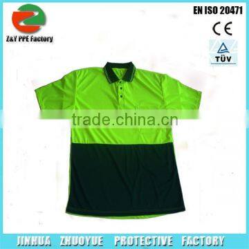 High Visibility 100% Polyester green Reflective Safety 100% polyester t-shirt