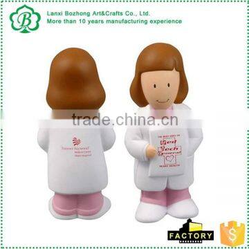 Promotional Lady Doctor Stress Toy with logo printed