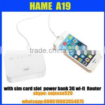 Hame A19 3g portable wireless wifi router power bank 3g wifi router hame A19