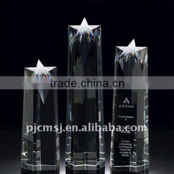 Popular Crystal Star Block Trophy For Service Manager Gifts