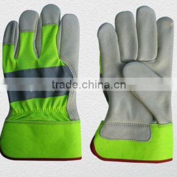 Hi Viz cow grain leather warning color working glove