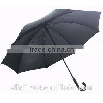 High quality winproof straight rain umbrella with hook handle