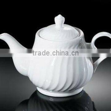 H3491 coffee shop oem logo 46% bone china fine porcelain tea pot white