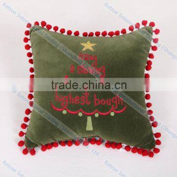 Embroidered Christmas Tree Cushion Cover Modern Decorative Throw Couch Pillows