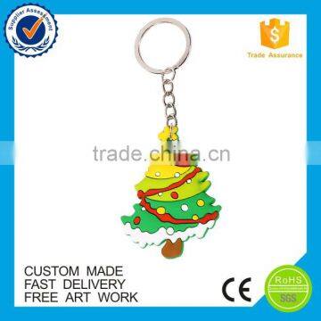 Eco-friendly custom Christmas Tree soft pvc keychains