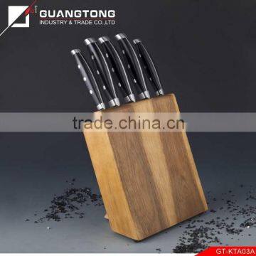 6pcs knife set forged pom handle kitchen knife set with Acacia wooden knife block