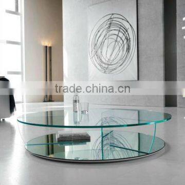 Modern Clear Tempered Glass Coffee Table