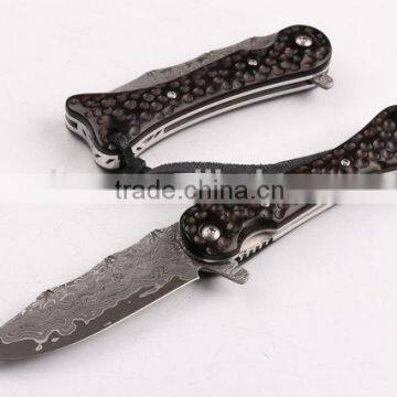 OEM Damascus steel blade hunting knife with G10 handle