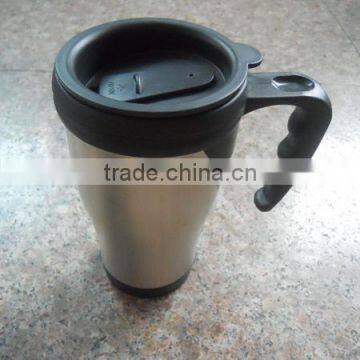 450ML Double wall insulated plastic coffee mugs with handles