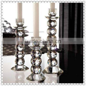 Decorative Glass Bead Crystal Candlesticks For Table Centerpieces