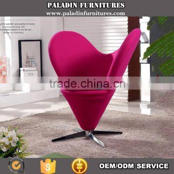 Swivel Lounge Red Heart Shaped Cone Chair