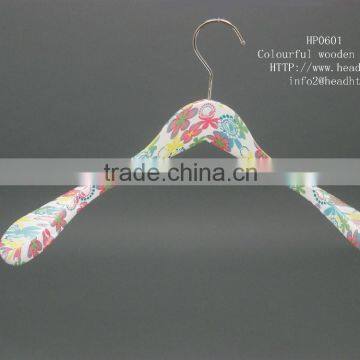 Our HEAD Colourful wooden hanger picture printed on the body special new design for clothes hanging fashion