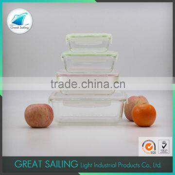 freshness-keeping eco-friendly moduler retangular glass food container