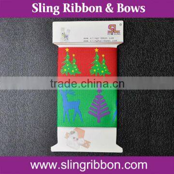 Custom Christmas Ribbon on Card For Retail