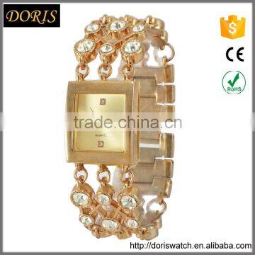 New models unique design big diamond bands alloy quartz jewelry watch