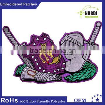 Newest Fashion Shape Overlocked Woven Badge/Patch for Garment