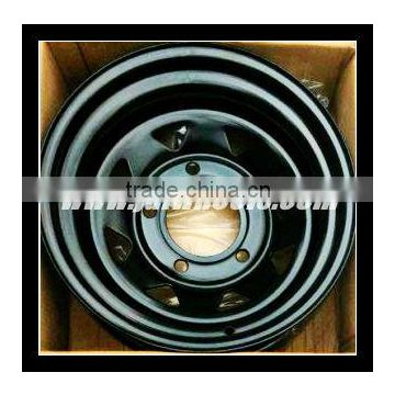 black 15x10 steel wheel eight spokes 4x4 steel wheel