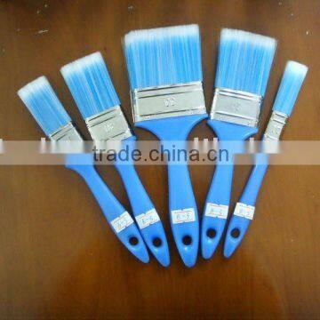 Blue filament plastic handle paint brush