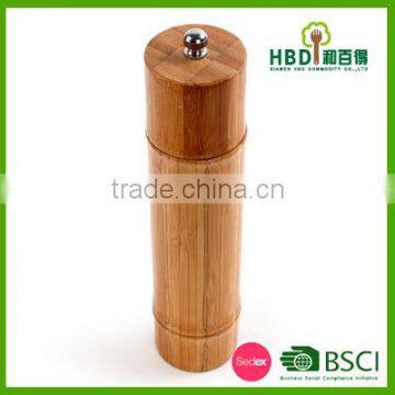 Bamboo shape pepper mill/wooden pepper grinder for kitchen