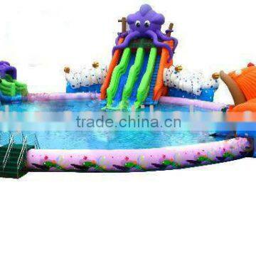 2013 hot selling inflatable water park with a tent