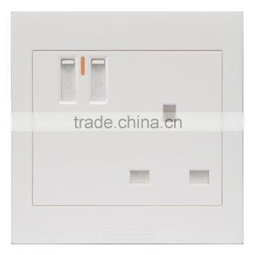 BS three Pins socket with dual usb port