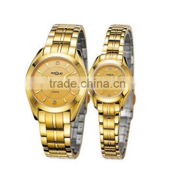 Business Leisure Import Quartz 18k Gold Plating 50m Waterproof Couple Watch