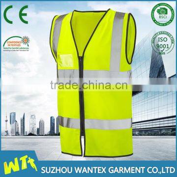 fluo yellow safety working vest traffic safety vest for workwear reflective working vest