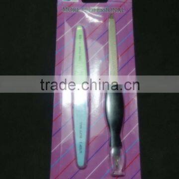 2pcs pedicure set/ manicure set with 4sides nail file/ nail file with pusher