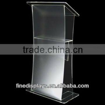 Clear Acrylic Lectern with Frosted Front Panel (AL-A-0158)