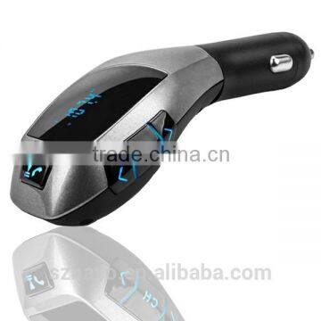 Hands free Bluetooth fm transmitter with caller id USB car charger 5V 2A