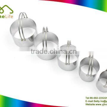 set of 5 stainless steel round shape metal cookie cutter set