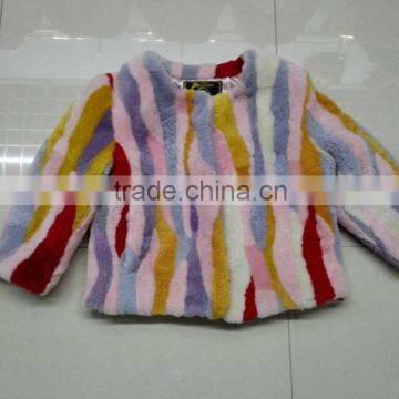 new style mixed color curly lamb fur coat for kids