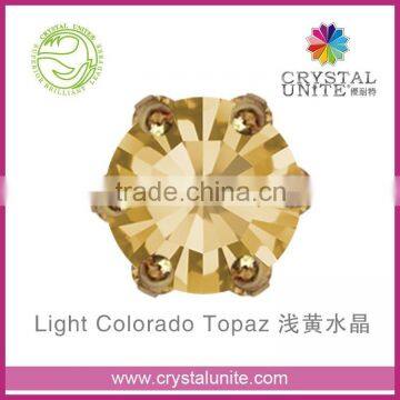 Crystal Unite Lead Free Chaton in Crown Setting, Light Colorado Topaz