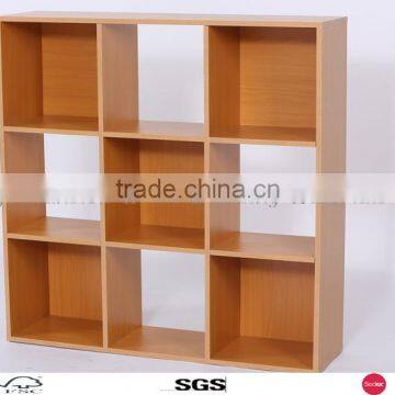 wood melaimne wall storage bookcase home bookshelf in library.