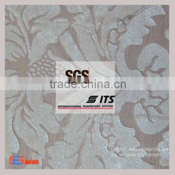 Cheap cvc Velvet jacquard knitting fabric burn out curtain fabric