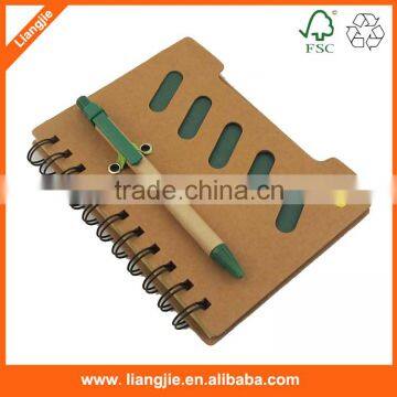 Kraft Cover Spiral Writing Pads Filler Papers Eco-friendly Notebook With Pen photo-2