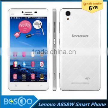 Original Lenovo A858W 8GB ROM 1GB RAM 5.0'' Smartphone Android 4.4 MT6732 64 Bit Quad Core 1.5GHz 4G Support Dual SIM Play Store