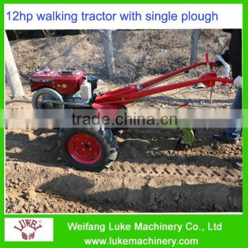 12hp two wheel tractor transmission with plough and rotary tiller hot sale